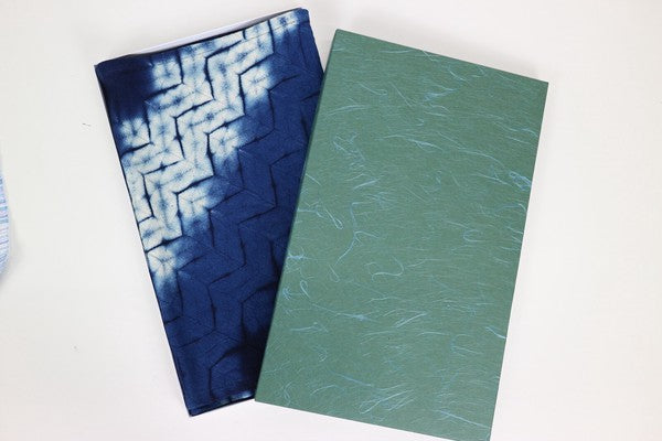 Awa indigo dyed table cloth neatly folded in presentation box