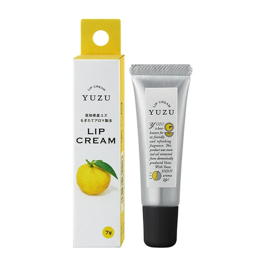 Yuzu Lip Cream in tube packaging with outer box – Made in Japan