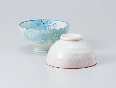 Hanamai Mino ware bowl featuring a modern sakura design in vibrant colors, made in Japan