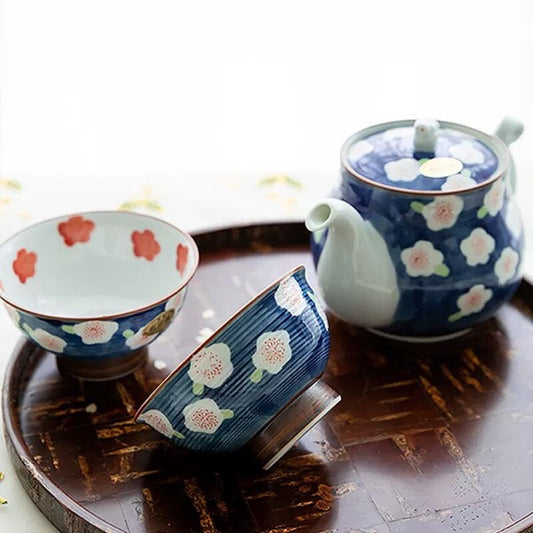 Arita Ware Plum Blossom Bunny Teapot Set