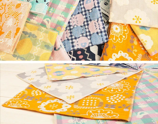 Soft gauze fabric texture of Imabari handkerchief showing absorbent weave