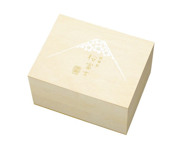 Wooden gift box for Mt Fuji Sakura sake serving set