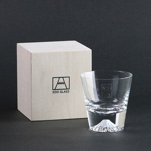 Mini Mount Fuji glass presented in elegant wooden gift box