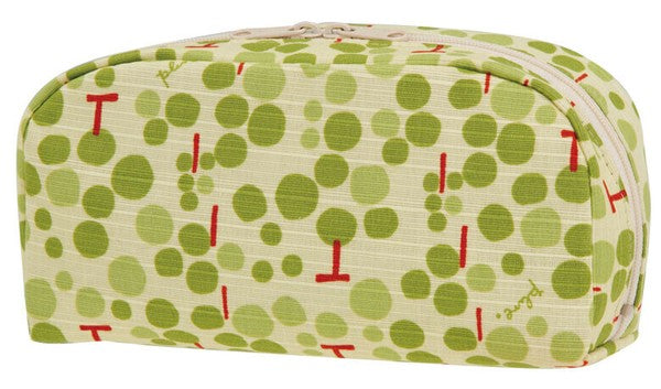 Multi-purpose pouch in Muscat design, front view showing bold Japanese-inspired print.