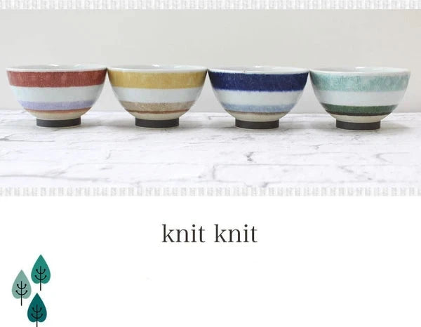 Knitted Border Hasami Ware Rice Bowl