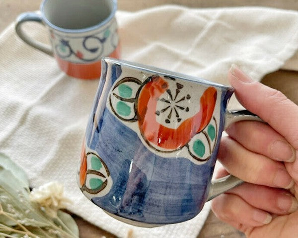 Hand-Painted Mino Ware Mug Set – Modern Japanese Patterns