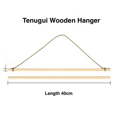 Natural wood hanger made in Japan, designed for hanging tenugui without tools