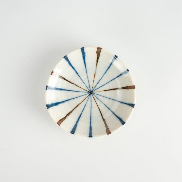 Blue and white mini plate with traditional pattern – made in Japan Mino ware