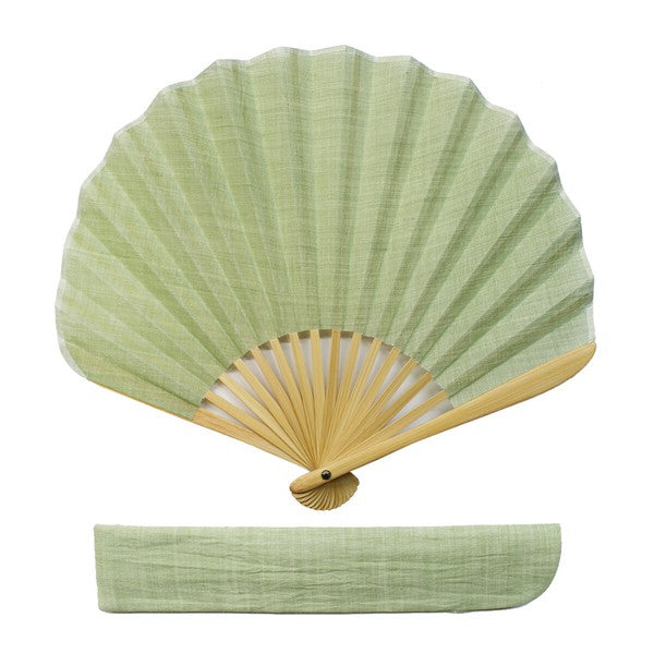 Ojiya Chijimi Shell-Shaped Fan (Various Colors)