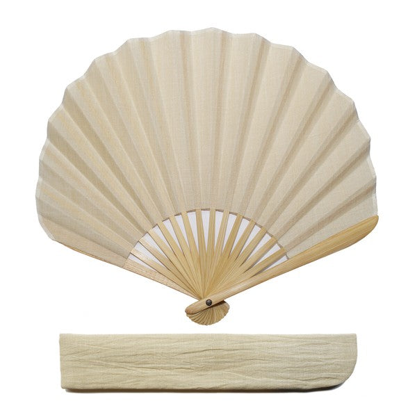 Ojiya Chijimi Shell-Shaped Fan (Various Colors)