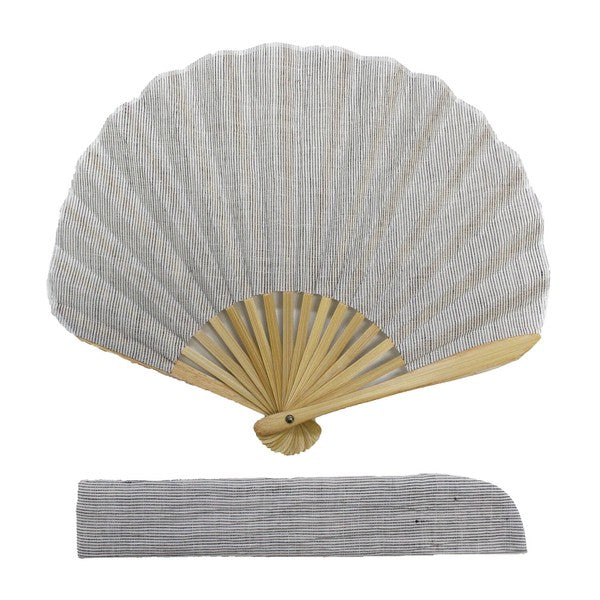 Ojiya Chijimi Shell-Shaped Fan (Various Colors)