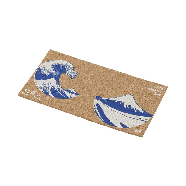 Hokusai Design Cork Coaster Set