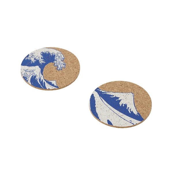 Hokusai Design Cork Coaster Set