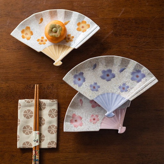 Arita Ware Sakura Fan-Shaped Plate