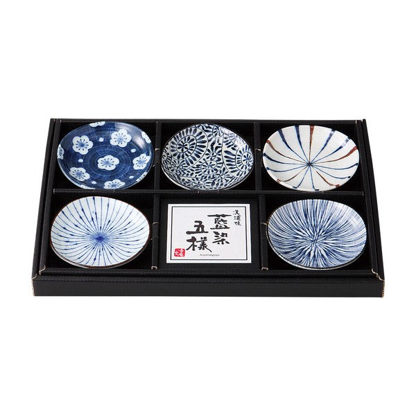 Indigo pattern mini plate in traditional Japanese design – Mino ware small plate made in Japan