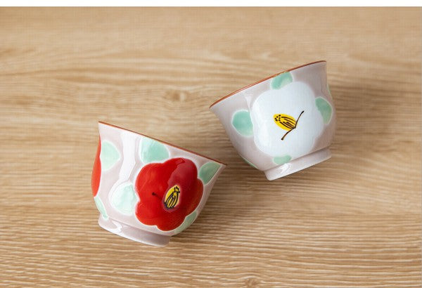 Arita & Hasami-yaki Hand-Painted Camellia Teapot Set – Blue & Pink