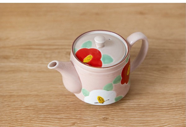 Arita & Hasami-yaki Hand-Painted Camellia Teapot Set – Blue & Pink