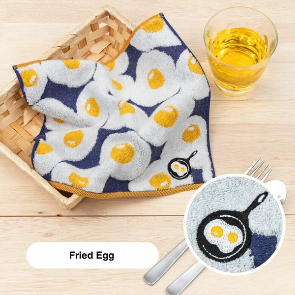 Fried egg pattern of the towel-handkerchief