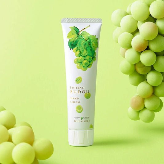 Tube of Fujisan Winery Muscat Hand Cream with grape design (75g, Made in Japan)