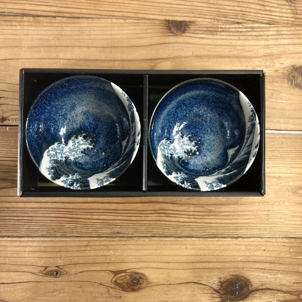 The Great Wave off Kanagawa Bowl Pair with Gift Box