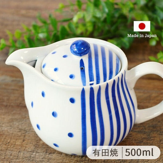 有田燒 手繪點點十草茶壺