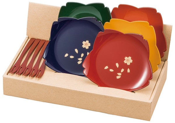 Sakura Dessert Plate & Fork Set