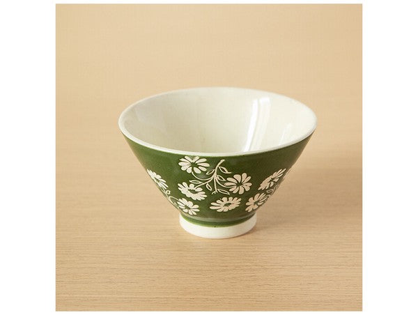 Arita and Hasami ware green ceramic rice bowl