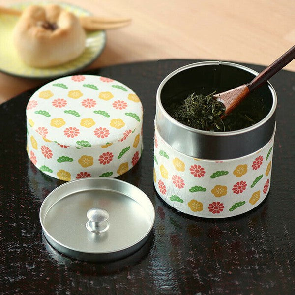 Japanese Washi Floral Tea Canister