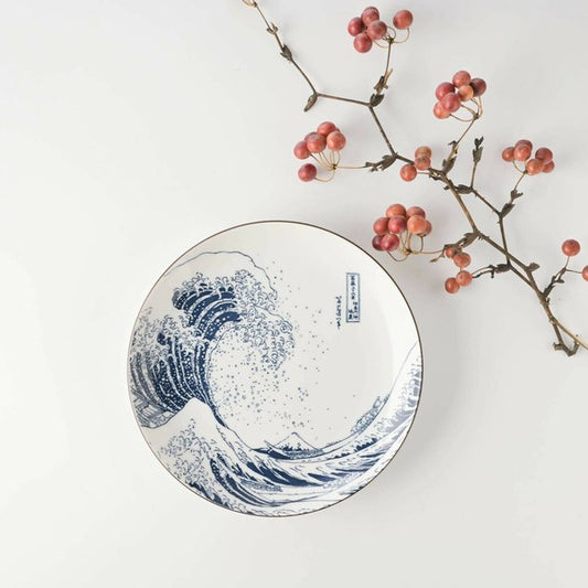 The Great Wave off Kanagawa Medium Plate - White Base