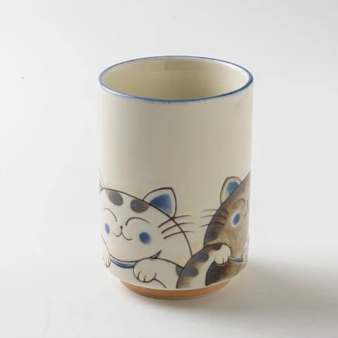 Crystal Cat Lucky Teacup Pair