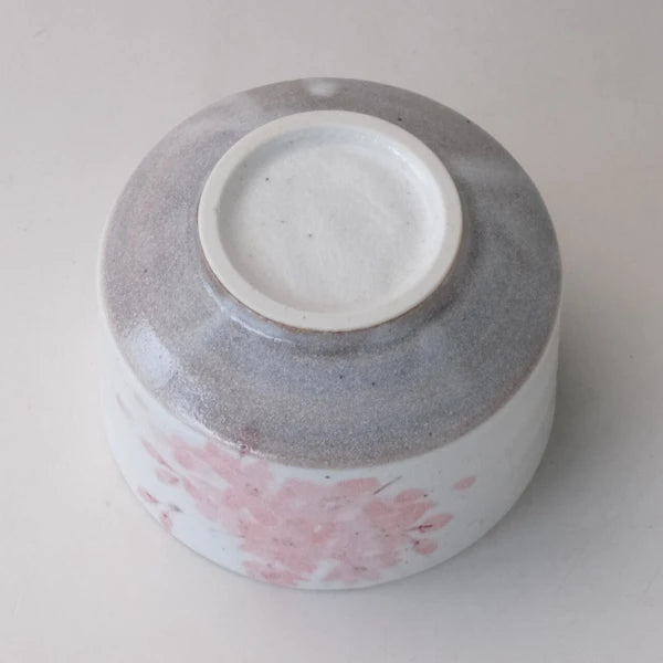 Foot detail of handmade Mino ware sakura matcha bowl