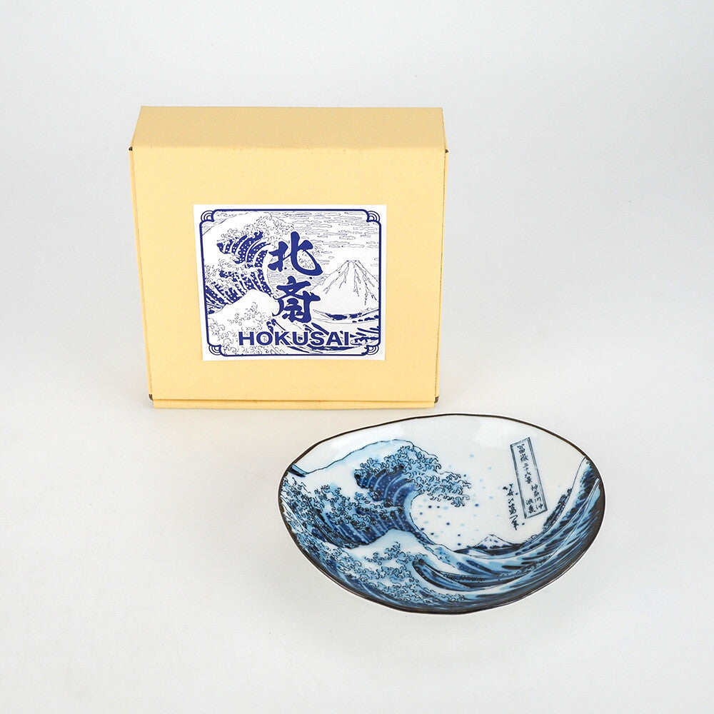 Hokusai Great Wave white Mino ware small bowl with gift box