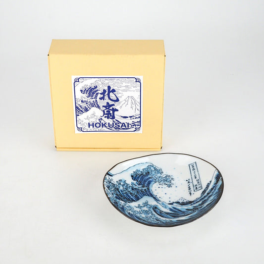 Hokusai Great Wave white Mino ware small bowl with gift box