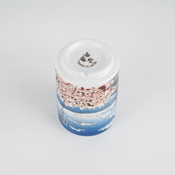 Bottom of Sakura Fuji Mino ware tea cup showing the authentic Made in Japan craftsmanship