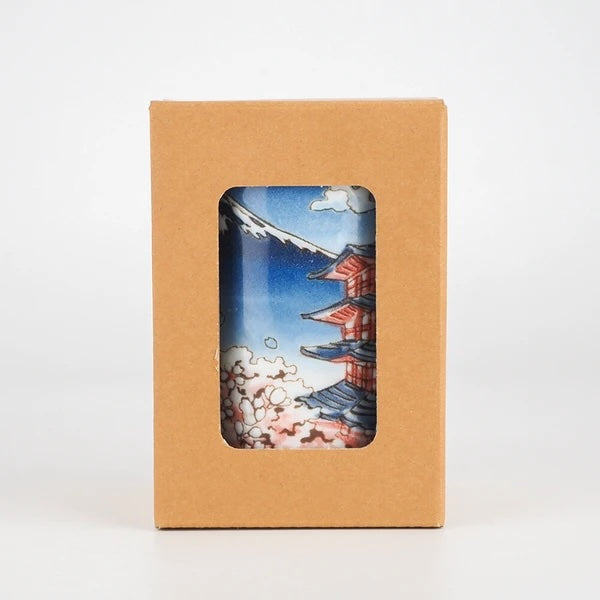 Sakura Fuji Mino ware tea cup presented in its gift box