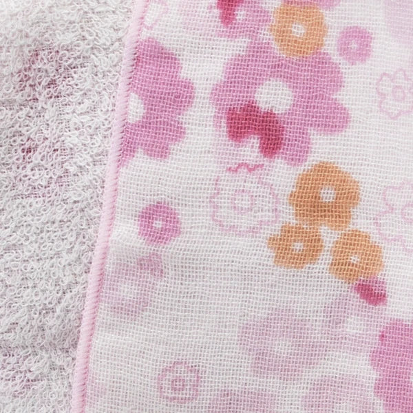 Close-up of dual-layer construction showing smooth gauze surface and fluffy pile backing