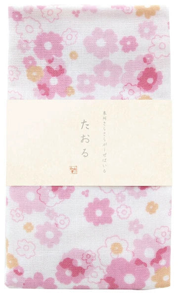 日系花紋紗布毛巾