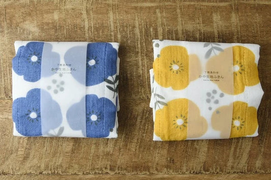 Folded floral 7-layer kaya fabric cleaning cloths