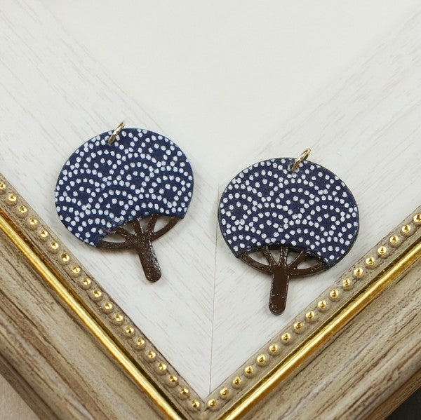 Yuzen Washi Handmade Uchiwa Earrings