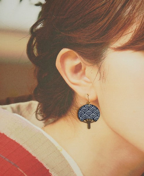 Yuzen Washi Handmade Uchiwa Earrings