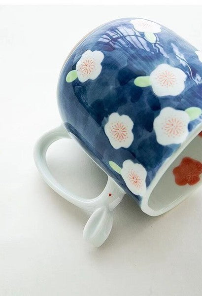 Arita Ware Plum Blossom Bunny Mug