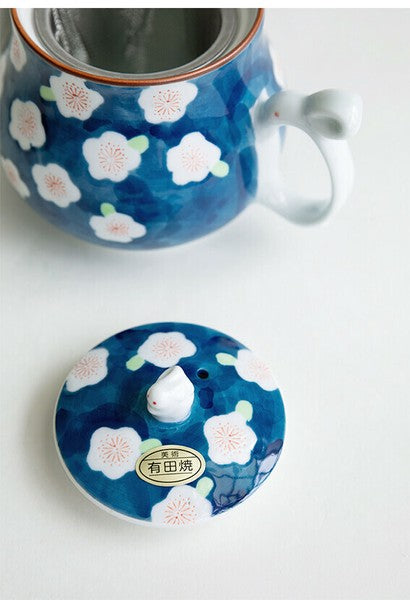 Arita Ware Plum Blossom Bunny Teapot