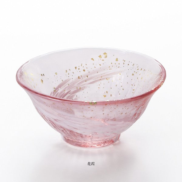 Tsugaru Vidro spring design sake cup with gold rim