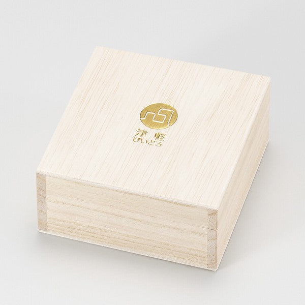 Tsugaru Vidro glass sake cup presented in a wooden gift box