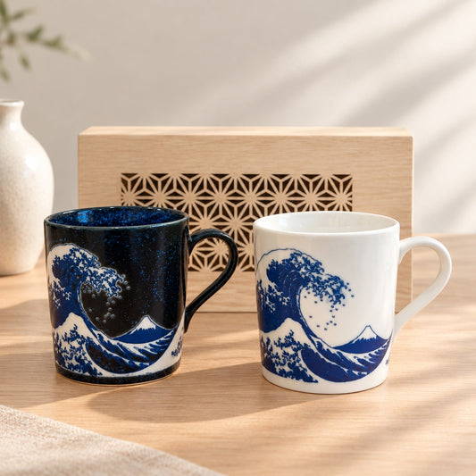 The Great Wave Off Kanagawa Mug Pair with Gift Box