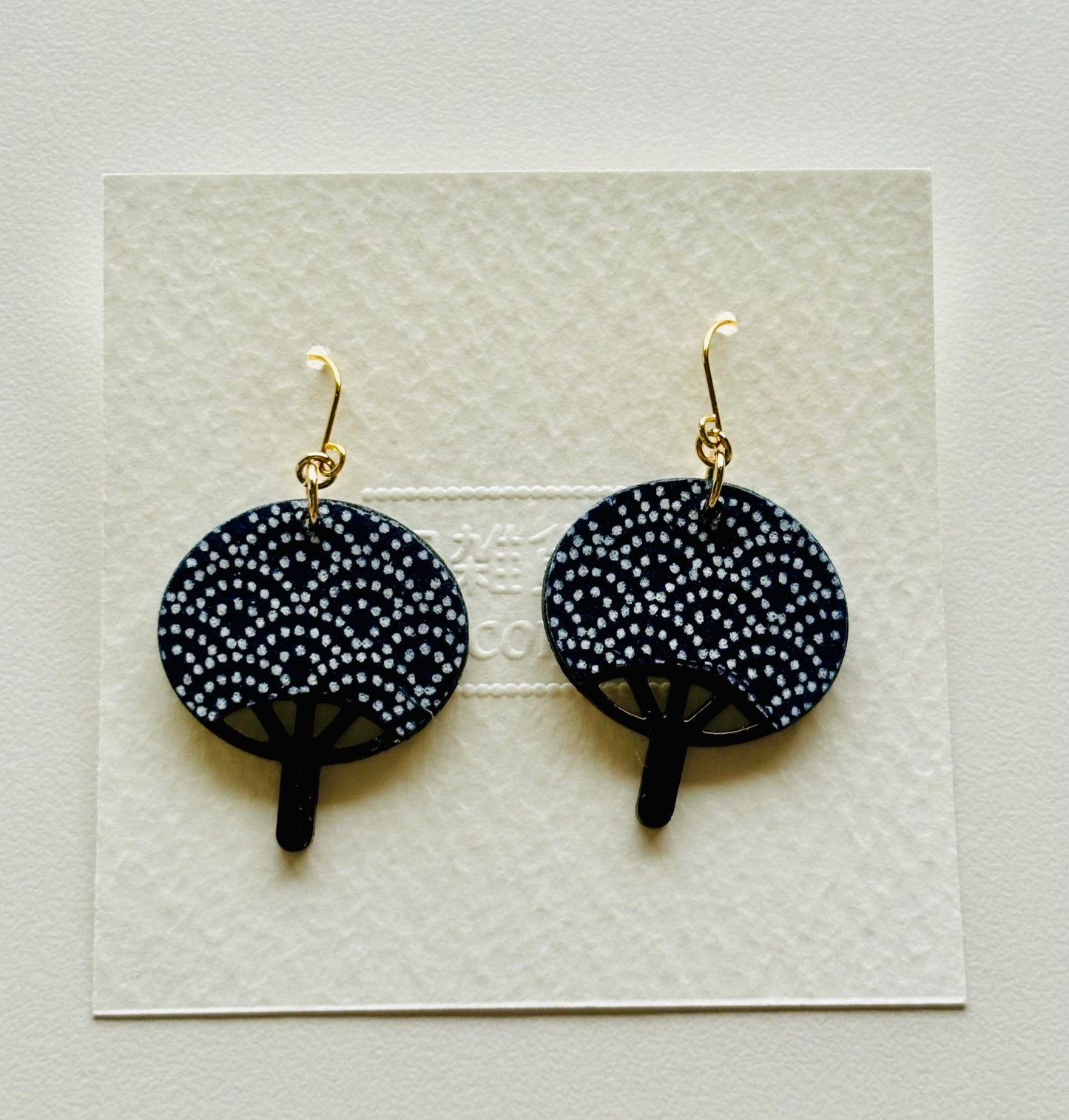 Yuzen Washi Handmade Uchiwa Earrings