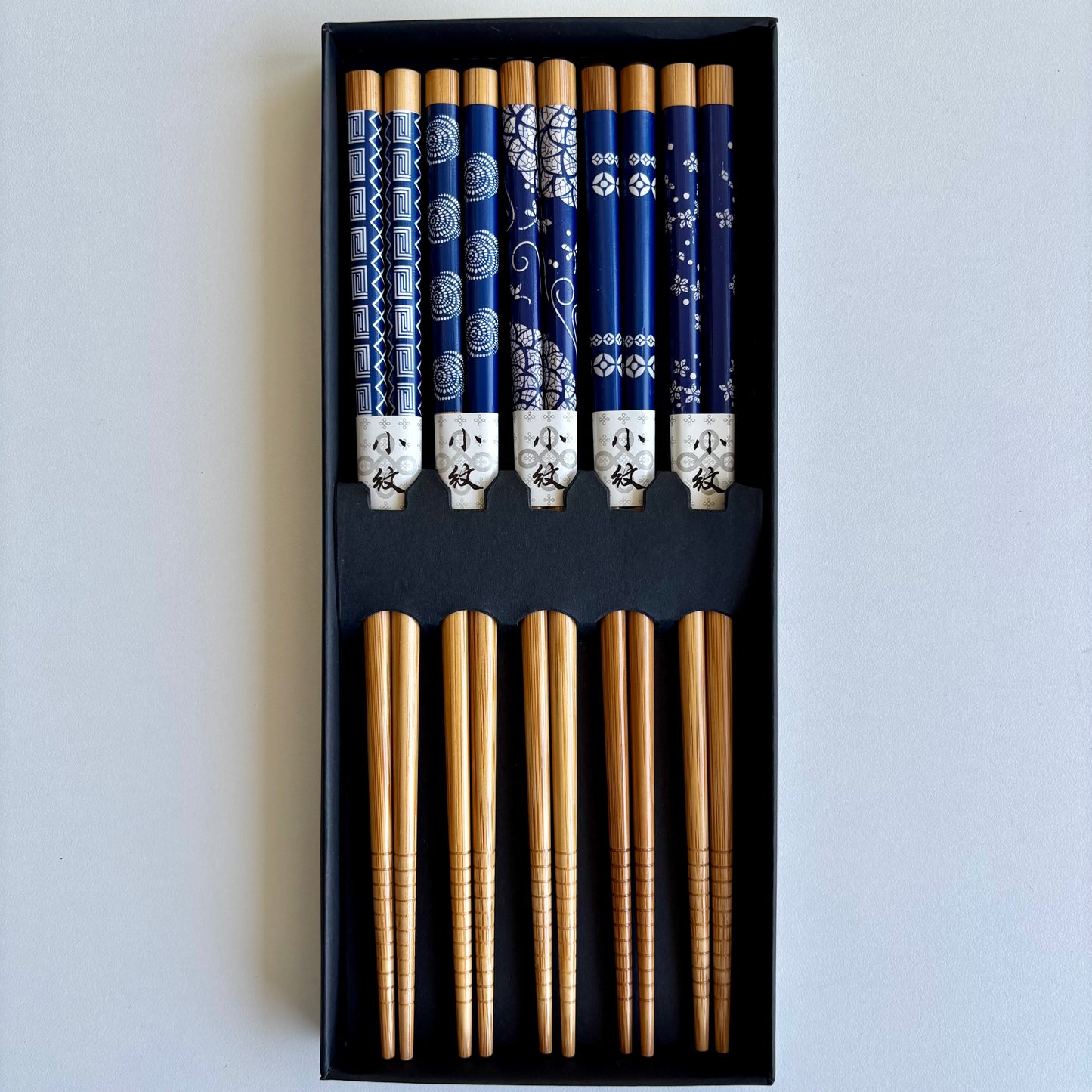 Traditional indigo motif chopstick set – 5 pairs
