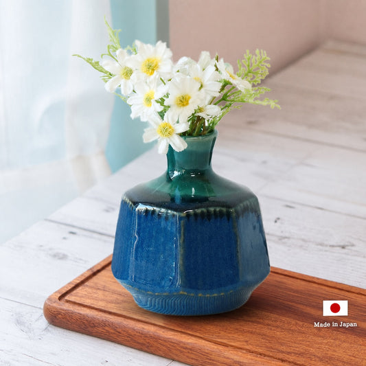 Mino Ware Glass Flow Glazed Mini Bud Vase - Deep Navy