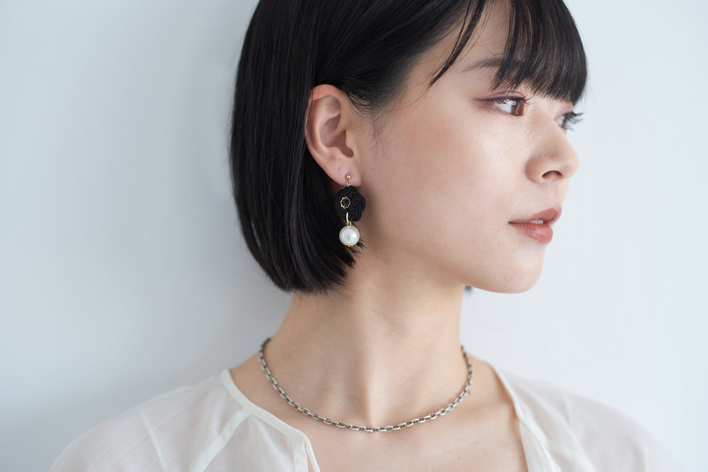 Handcrafted Mizuhiki Pearl Bloom Earrings