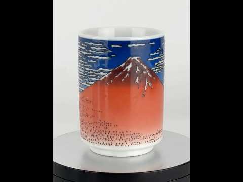 Hokusai Teacup – Great Wave & Red Fuji | Mino Ware Japan – nihon-kara